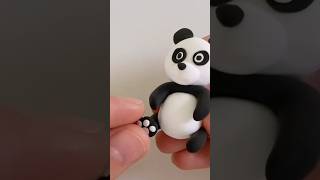 How To Make Polymer Clay Mini Panda Toy #viral #polymerclay #minithings #superclay #clayart #shorts