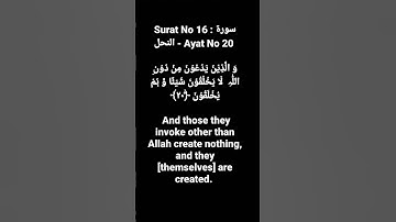 Surat No 16 : سورة النحل - Ayat No 20 #surahnahl #quranayat #shortvideo @quranpeaceofmind