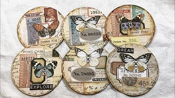 Let’s make some circle embellishments inspired by Junk Journal addict on YT