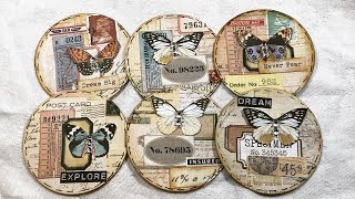 Let’s make some circle embellishments inspired by Junk Journal addict on YT