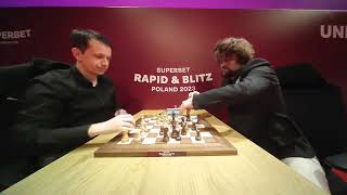 Magnus Carlsen LOSES in round 1 against Wojtasek in the 2023 SUPERBET RAPID AND BLITZ Poland!!