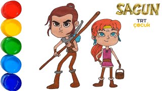 Trt Çocuk Sagun Çizgi Filmi Çizim Ve Boyaması Nasıl Çizilir? Sagun Madalyon