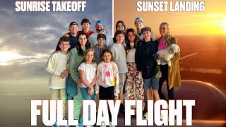 FLYING ON AN AIRPLANE FROM SUNRISE TO SUNSET WITH FIVE KIDS