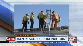 Man rescued from rail car