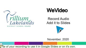 Use WeVideo to record Audio files