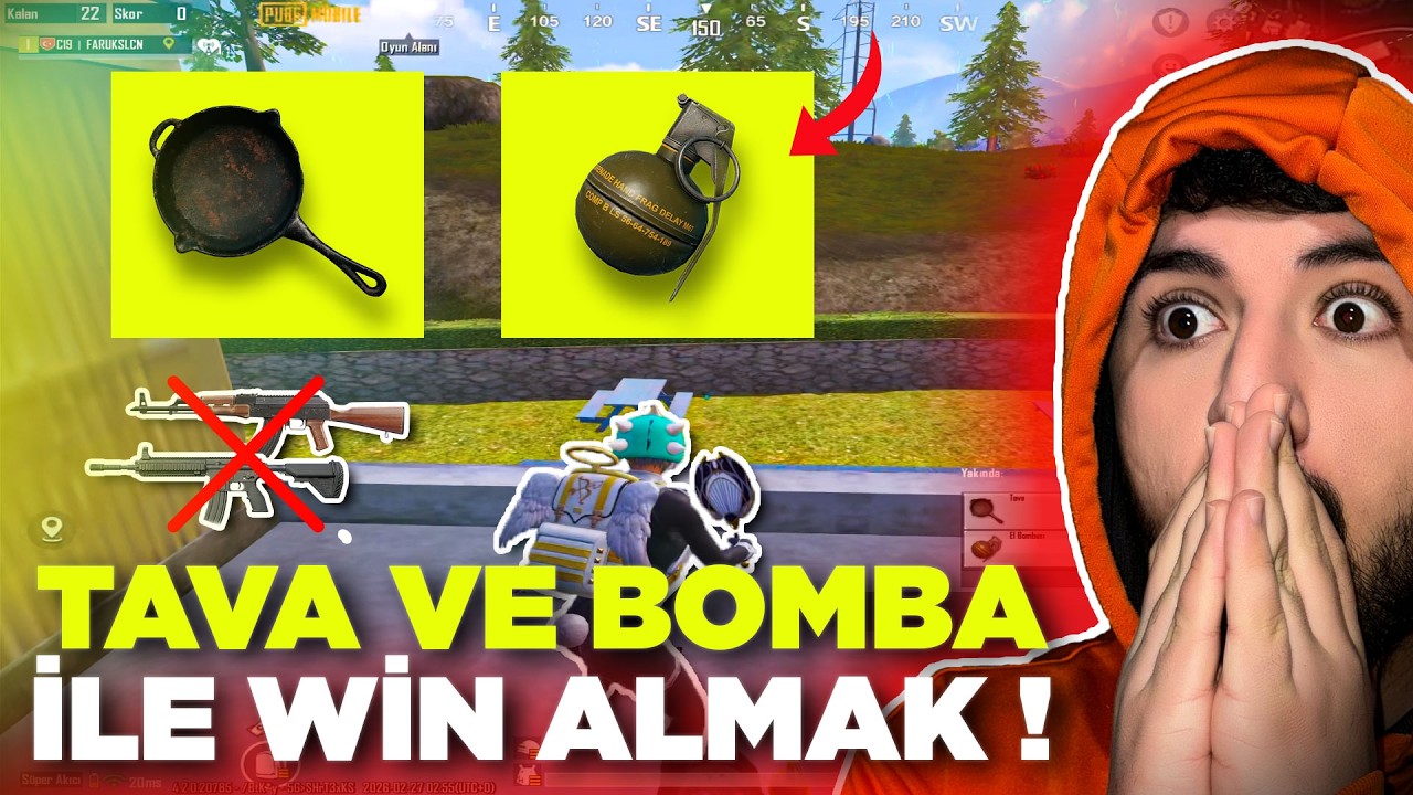 SADECE TAVA VE BOMBA İLE WİN ALMAK ! | ONE MAN SQAUAD | PUBG MOBİLE