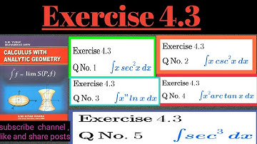 Calculus(SM Yusuf) Exercise 4.3 Part 1, Questions( 1__5)