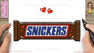 How to Draw a Cute Snickers Bar | Chocolate Bar Easy for Kids And Toddlers