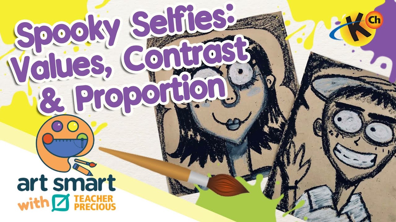 Spooky Selfies: Values, Contrast, Proportion | Art Smart with Teacher ...