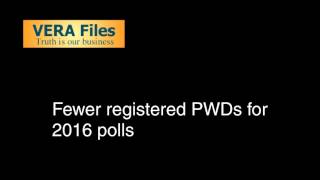 Fewer registered PWDs for 2016 polls