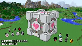 SURVIVAL COMPANION CUBE HOUSE WITH 100 NEXTBOTS in Minecraft - Gameplay - Coffin Meme