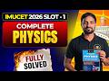 IMUCET 2026 Slot 1 🚨 Physics Paper Full Solution 🔥 Discussion &amp; Answer Key | Memory Based