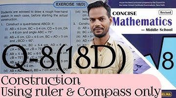 Exercise 18D Questions 8 Chapter 18 Construction Class 8 ICSE ‎‎@icsemaths592