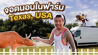 จอดรถนอนในฟาร์มวัวอเมริกา + เรียนขี่ Motorcross สนุกไปกับ Jiro Chan ใน Texas