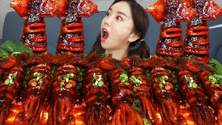 [Mukbang ASMR] Spicy Squid🦑 & Squid Sashimi & Steamed Squid Eatingshow Ssoyoung