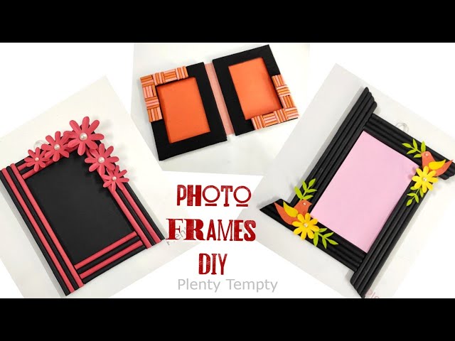 How to make photo frame stand/DIY Photo frame with stand using  Cardboard/photo frame making at home 