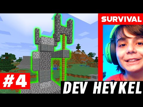 DÜNYANIN EN BÜYÜK HEYKELİNİ YAPTIM! MINECRAFT TÜRKÇE SURVİVAL - S3 BÖLÜM 4 @BaranKadirTekin