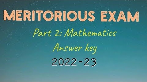 #pseb Meritorious Entrance Exam 2022 for class 10th/11th | 29/05/22 | Answer Key | Part 2: Maths