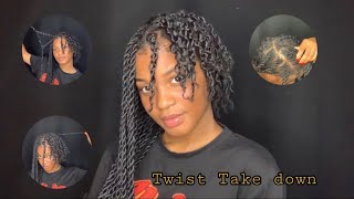 1 month old braids take down (Senegalese twist)