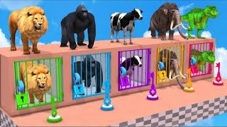 Elephant Mammoth Cow Dinosaur Gorilla Guess The Right Key Escape Room Challenge Animals Cage Game