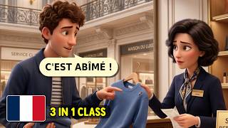 LEARN FRENCH: Returning a Damaged Clothing Item at a Department Store (A1-A2)