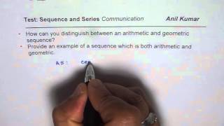C1 How can you distinguish between Arithmetic and Geometric Sequence