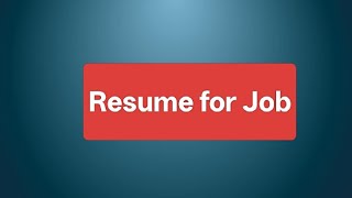 Basic resume pattern writing for the people who are going to attend an interview.