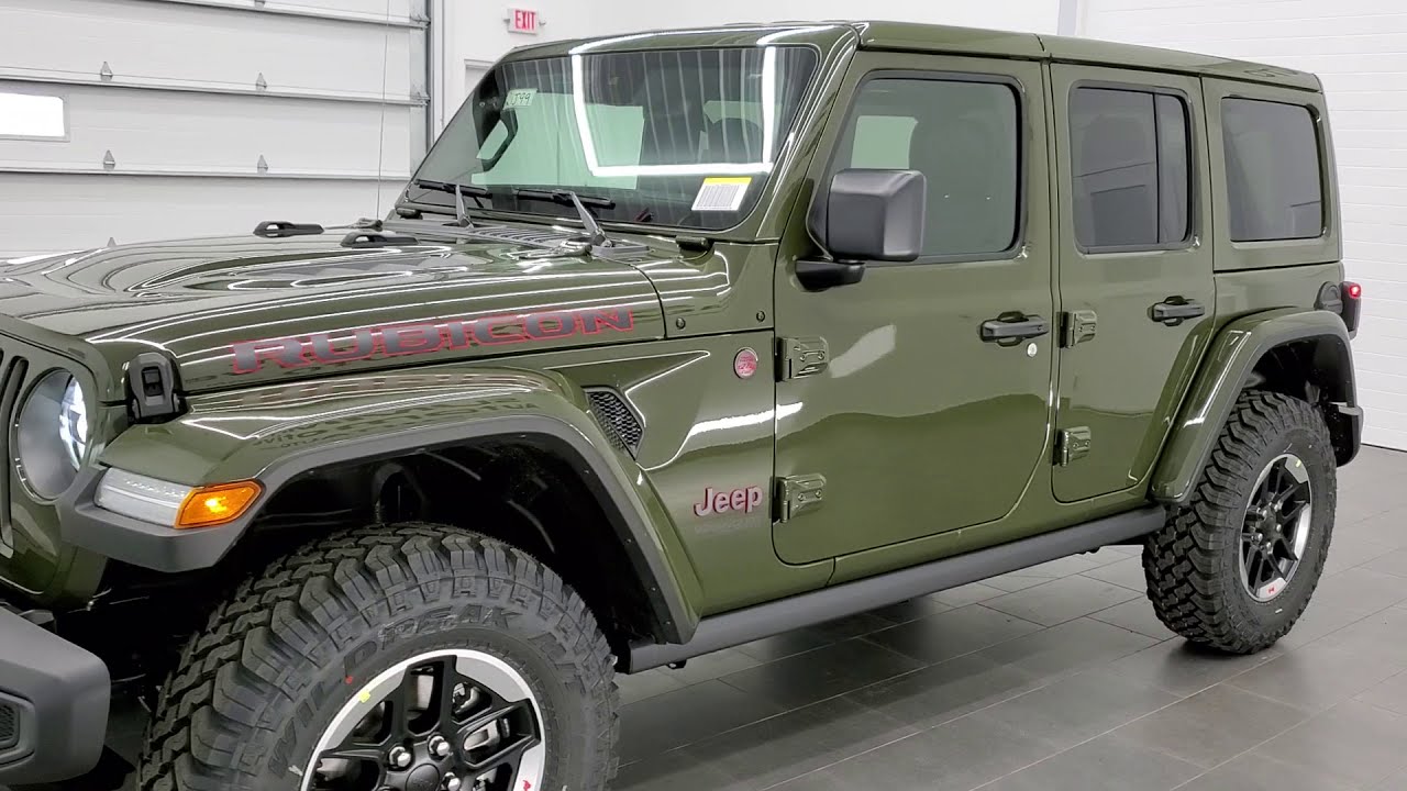 2021 JEEP WRANGLER RUBICON UNLIMITED SARGE GREEN WRANGLER WALK AROUND  REVIEW 21J99 NEW FRONT CAMERA - YouTube