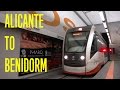 Train trip from Alicante to Benidorm, Costa Blanca, Spain - TRAM Alicante 4K