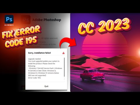 How to fix error code 195 adobe Photoshop cc | Photoshop error code |