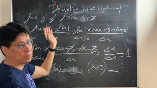 Derivative by Delta method or definition