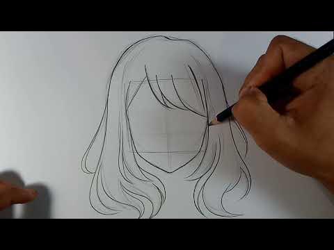 Tutorial cara gambar rambut anime cewek dengan mudah step by step - YouTube