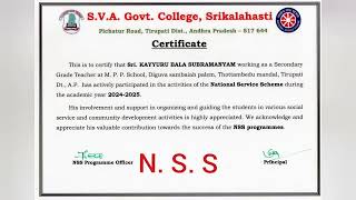 National integration Activities participation certificates