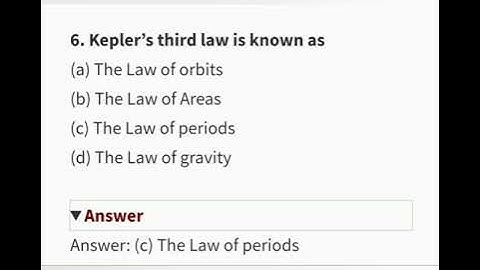 most important mcqs on keplers laws