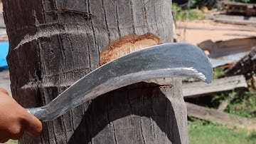 Knife Making - Forging A Big Billhook From A Piece O f Leaf Spring