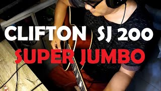 Clifton SJ-200 SUNBURST &quot;Gibson-Inspired&quot; Super Jumbo Acoustic-Electric Guitar, DEMO Sound Test