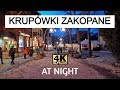 Krupówki Zakopane - Poland in 4K [Night]