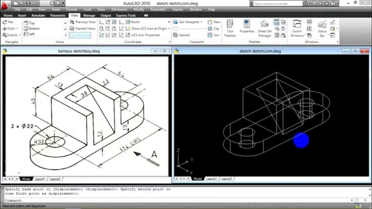 1 Belajar Autocad 3D Create 3D Model With Extrude And Substract