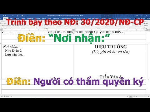 #1 Cách trình bày Nơi nhận Người có thẩm quyền ký trong WORD chính xác theo NĐ: 30/2020/NĐ-CP Mới Nhất