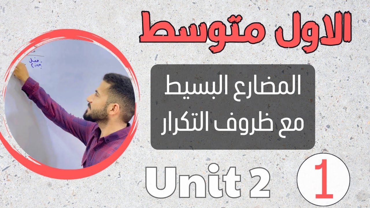 انكليزي اول متوسط 2024 /المضارع البسيط مع ظروف التكرار /اليونت الثاني /محاضرة 1