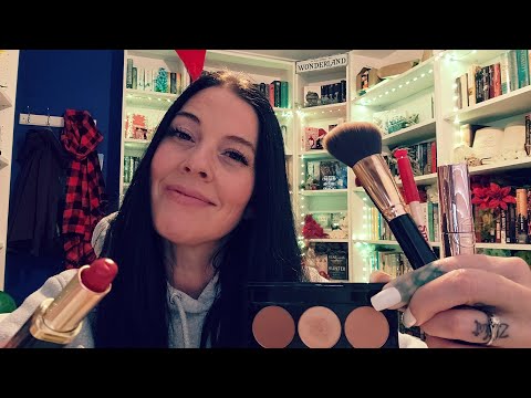 ASMR- Southern Stranger Does Your Christmas Party Makeup In The Mall 🛍🎄💄