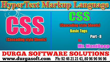 GUI ||CSS Basics Tags Part- 9 by Manideep