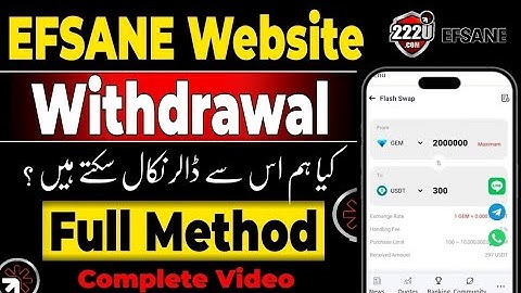 Efsane EFS Token Withdrawal Complete Method || Efsane Withdrawal New update 