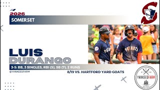 Luis Durango Vs. Hartford Yard Goats 8/19/26