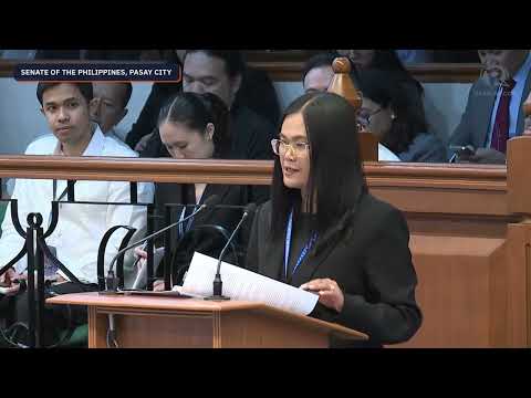 Sara Duterte's counsel Sheila Sison delivers her opening speech