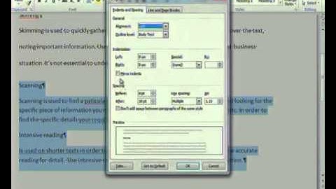 CAT 10 - Word Processing - 7 Format a Document in MS Word 2010 I