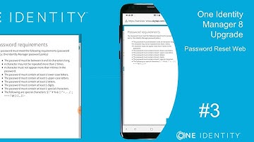 One Identity Manager | Identity Manager 8.0.0 Upgrade #3 | Password Reset Web