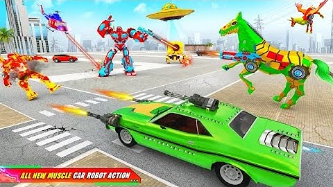 Flying Muscle Car Robot Transform Horse Robot Game Android Gameplay Video #1