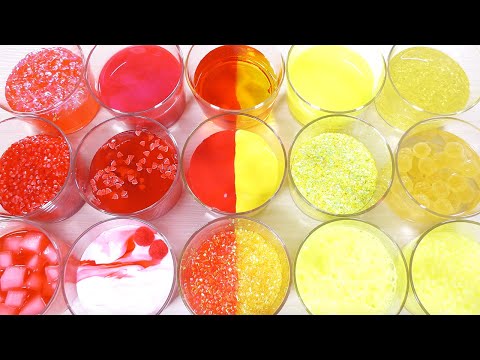 【ASMR】赤色のスライムと黄色のスライムを全て混ぜる【音フェチ】SLIME MIXING【SlimeTube】