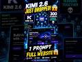 Kimi 2.6 is INSANE 😳 (1 Prompt = Full Website 💀) #kimiai #ai #automation 2/15